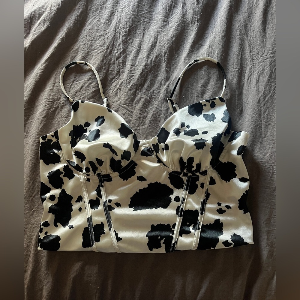 Cow print crop top